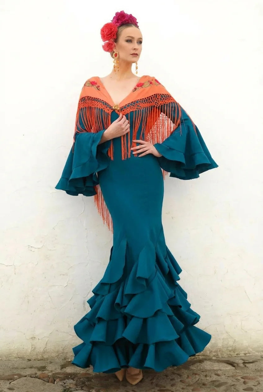 Vestido Flamenca Leonor Esmeralda