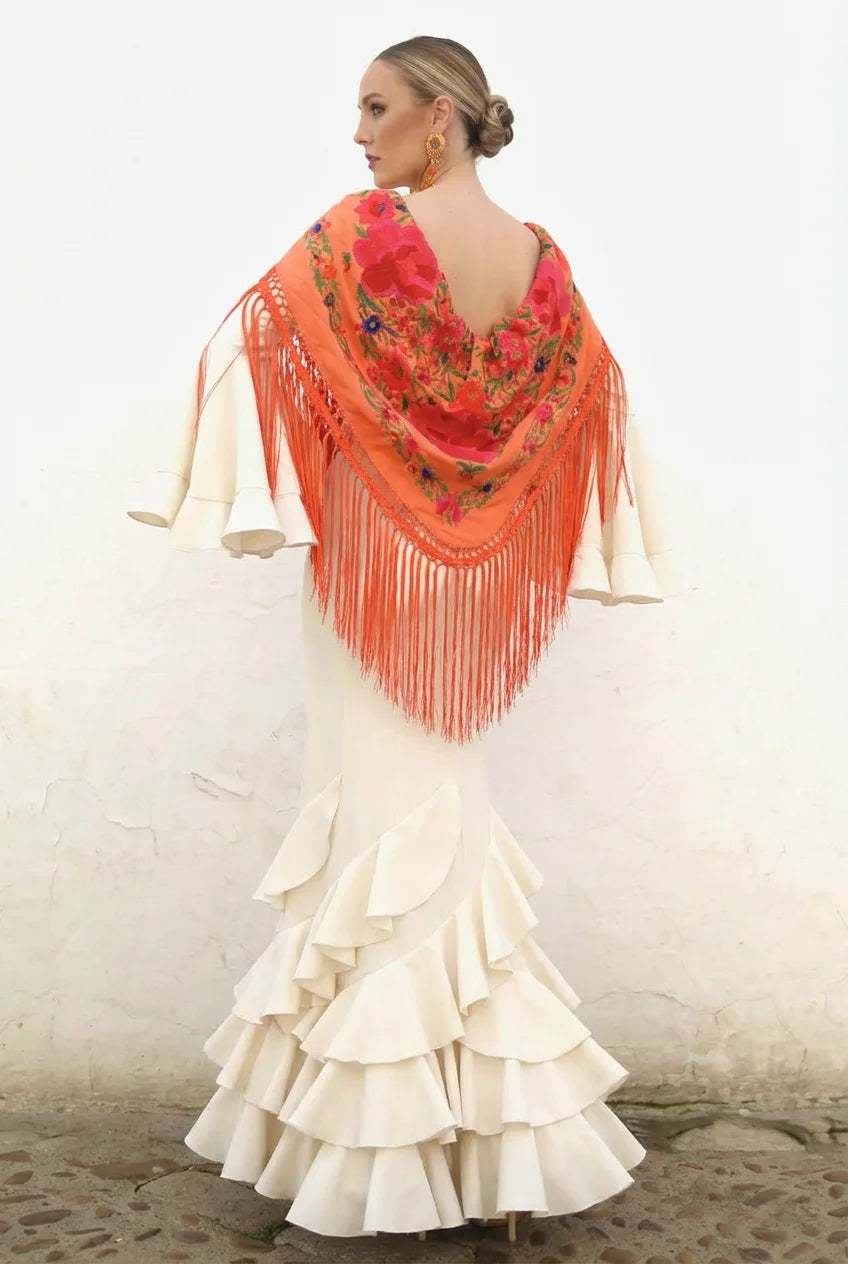 Vestido Flamenca Leonor Beige