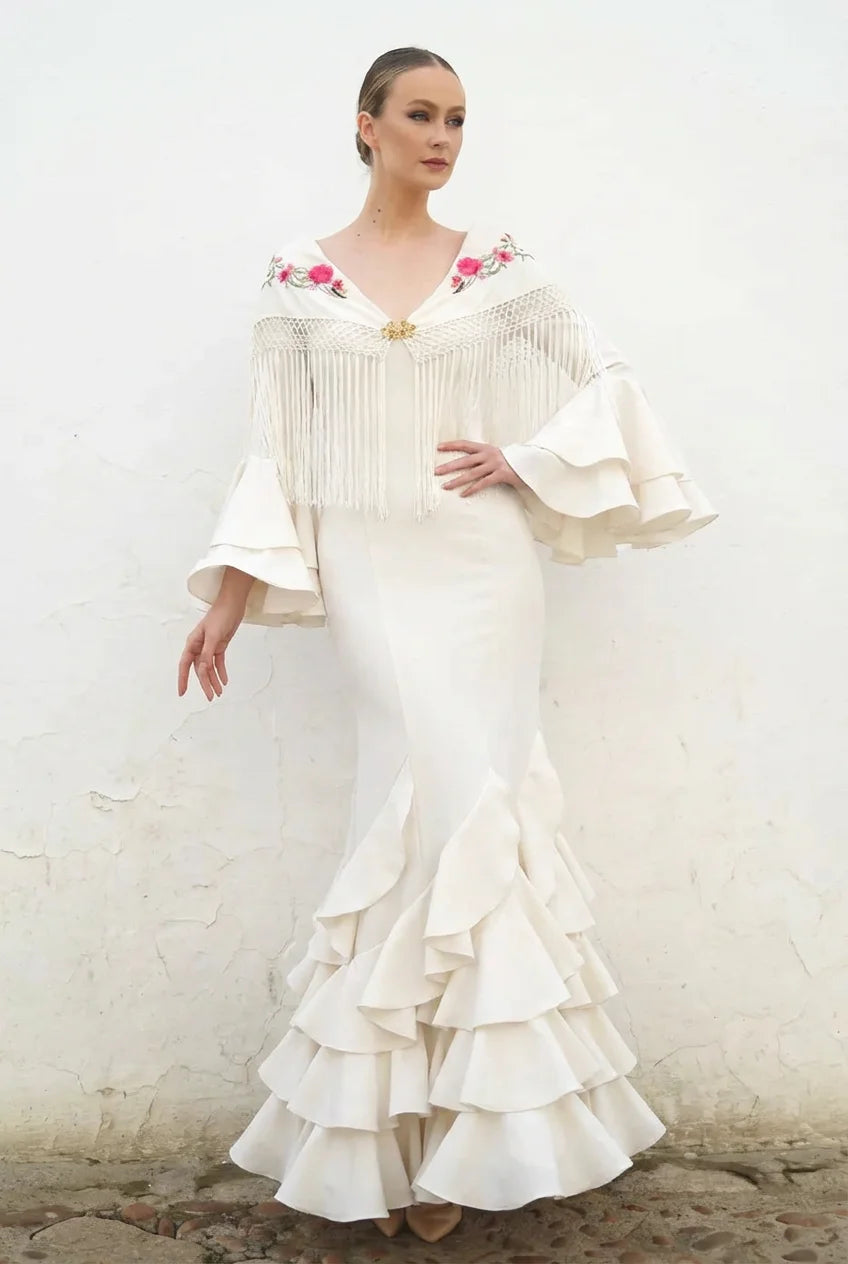 Vestido Flamenca Leonor Beige