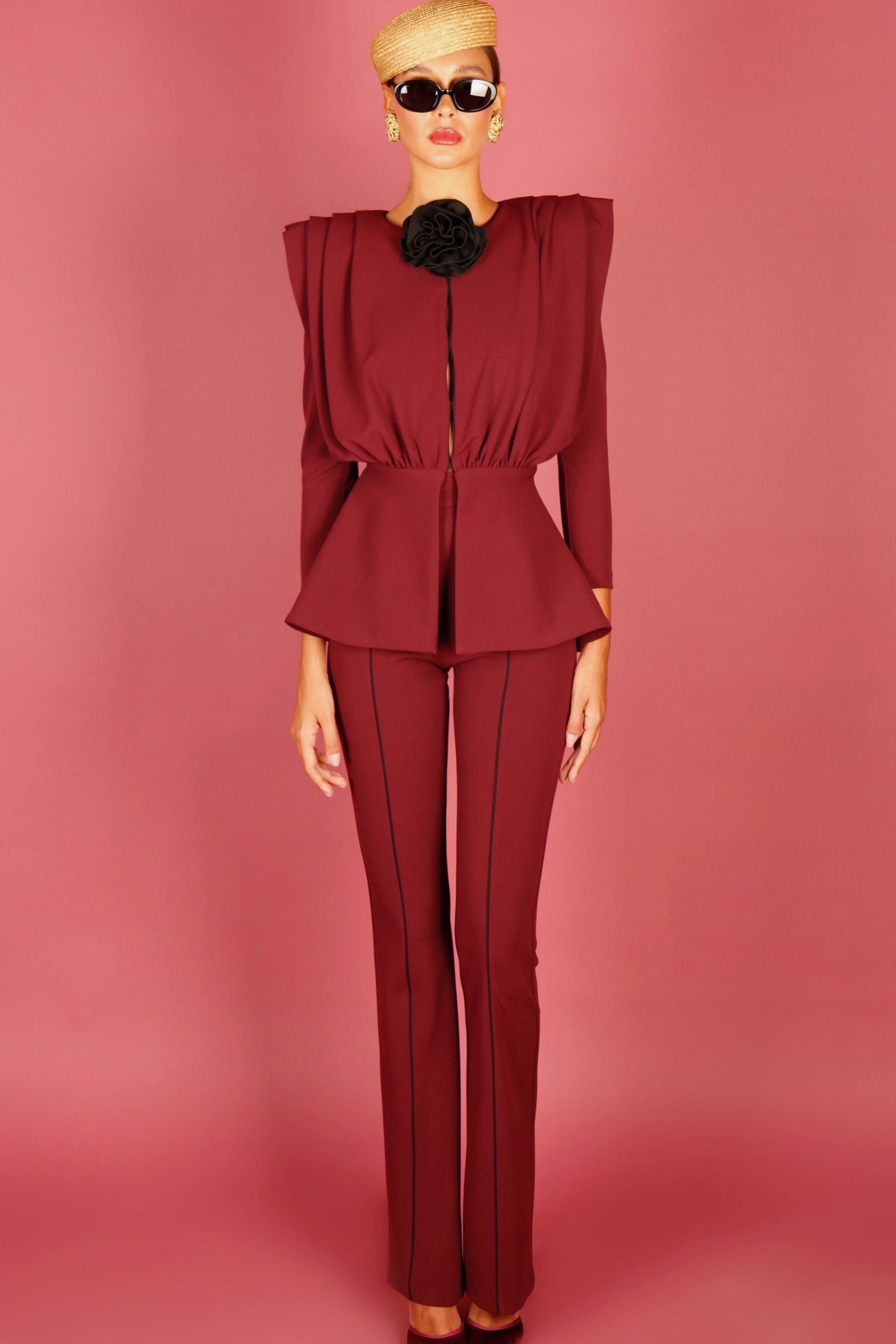 Traje Sevilla Burdeos