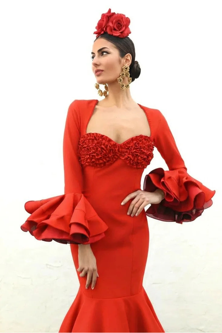 Vestido Flamenca Malena Rojo