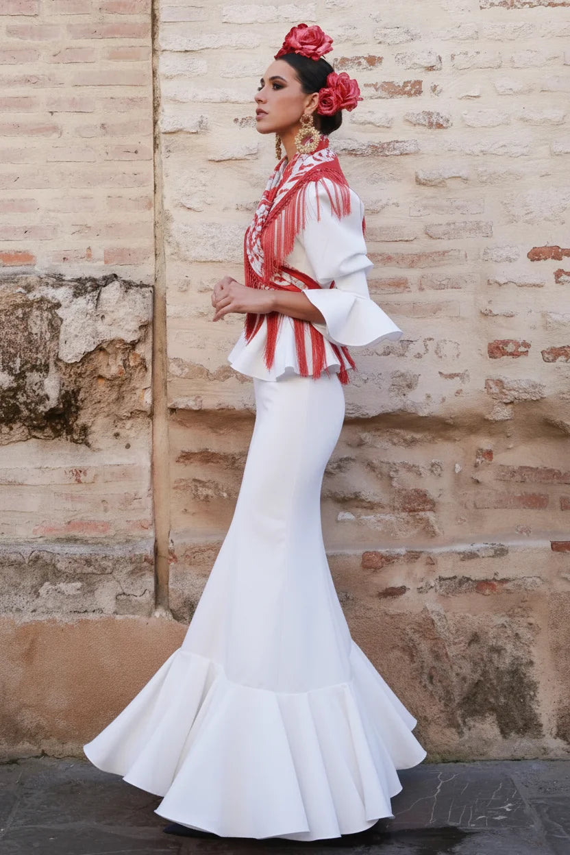 Vestido Flamenca Pepita Beige