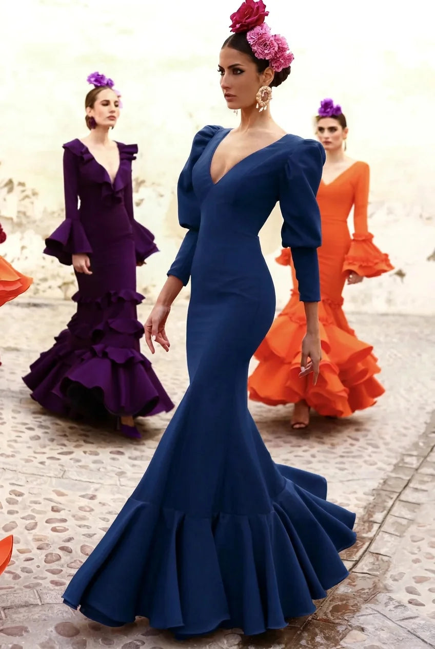 Vestido Flamenca Sira Azul Noche