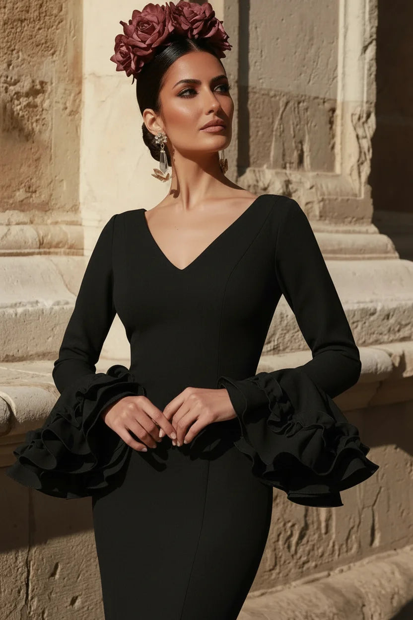 Vestido Flamenca Tulipán Negro