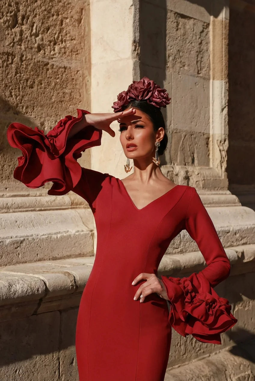 Vestido Flamenca Tulipán Rojo Sangre
