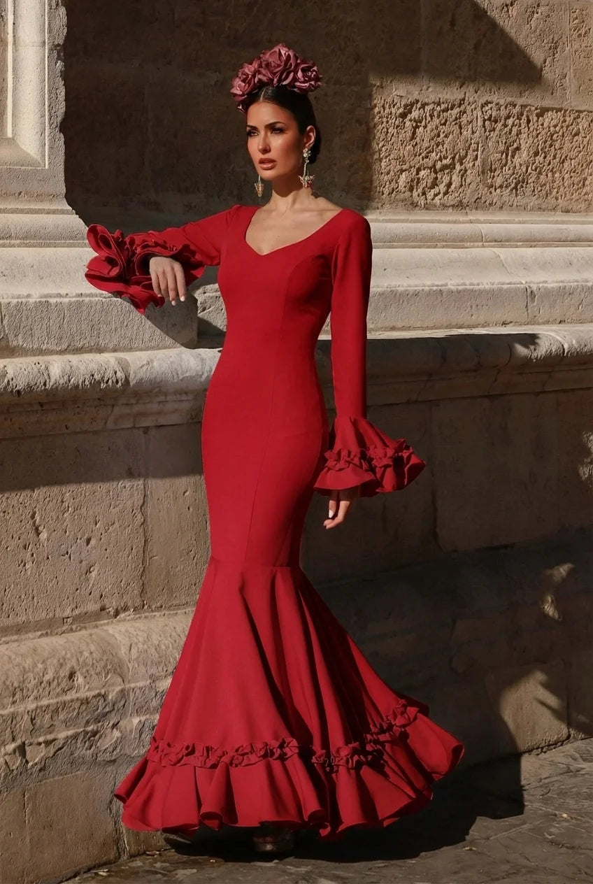 Vestido Flamenca Tulipán Rojo Sangre