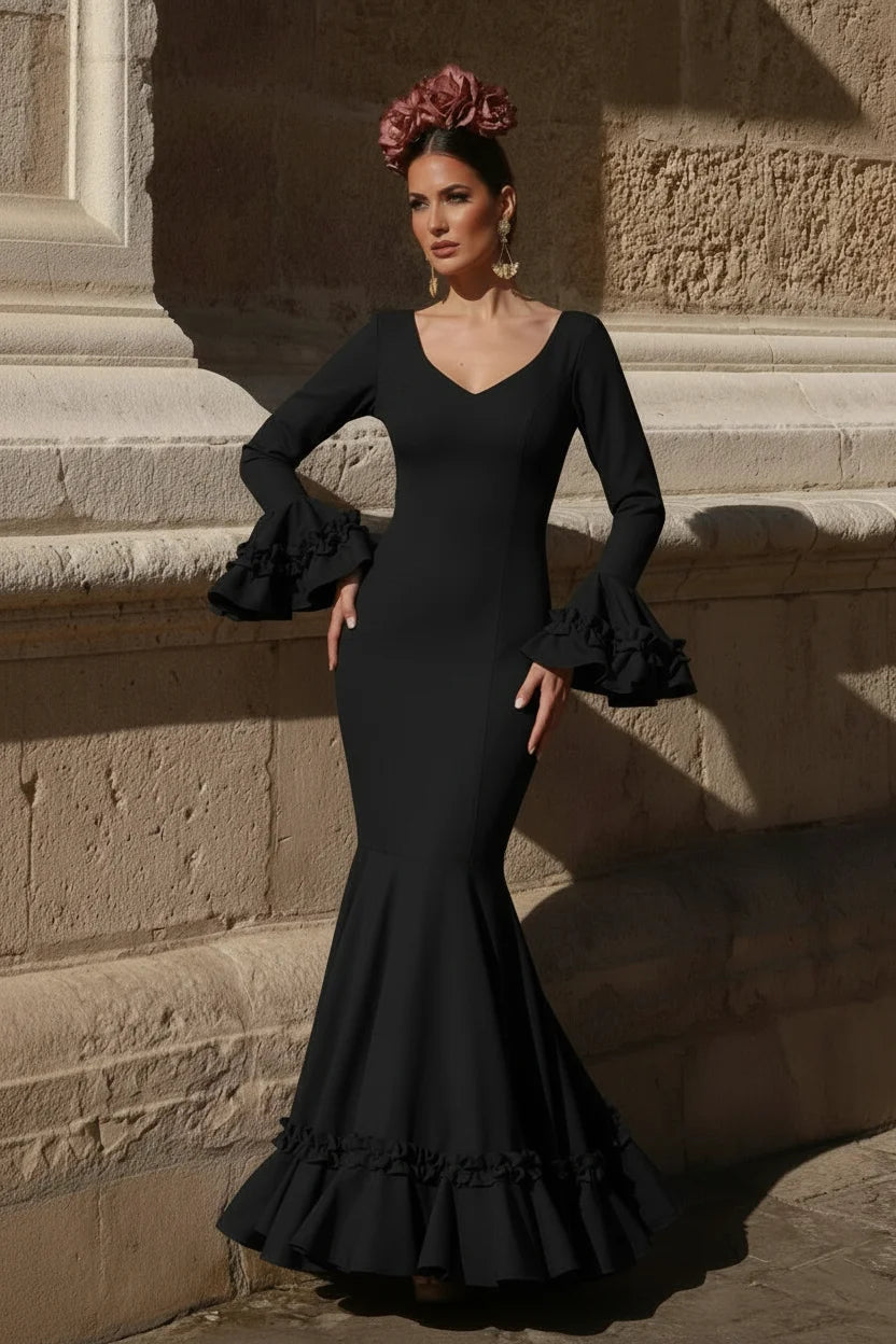 Vestido Flamenca Tulipán Negro