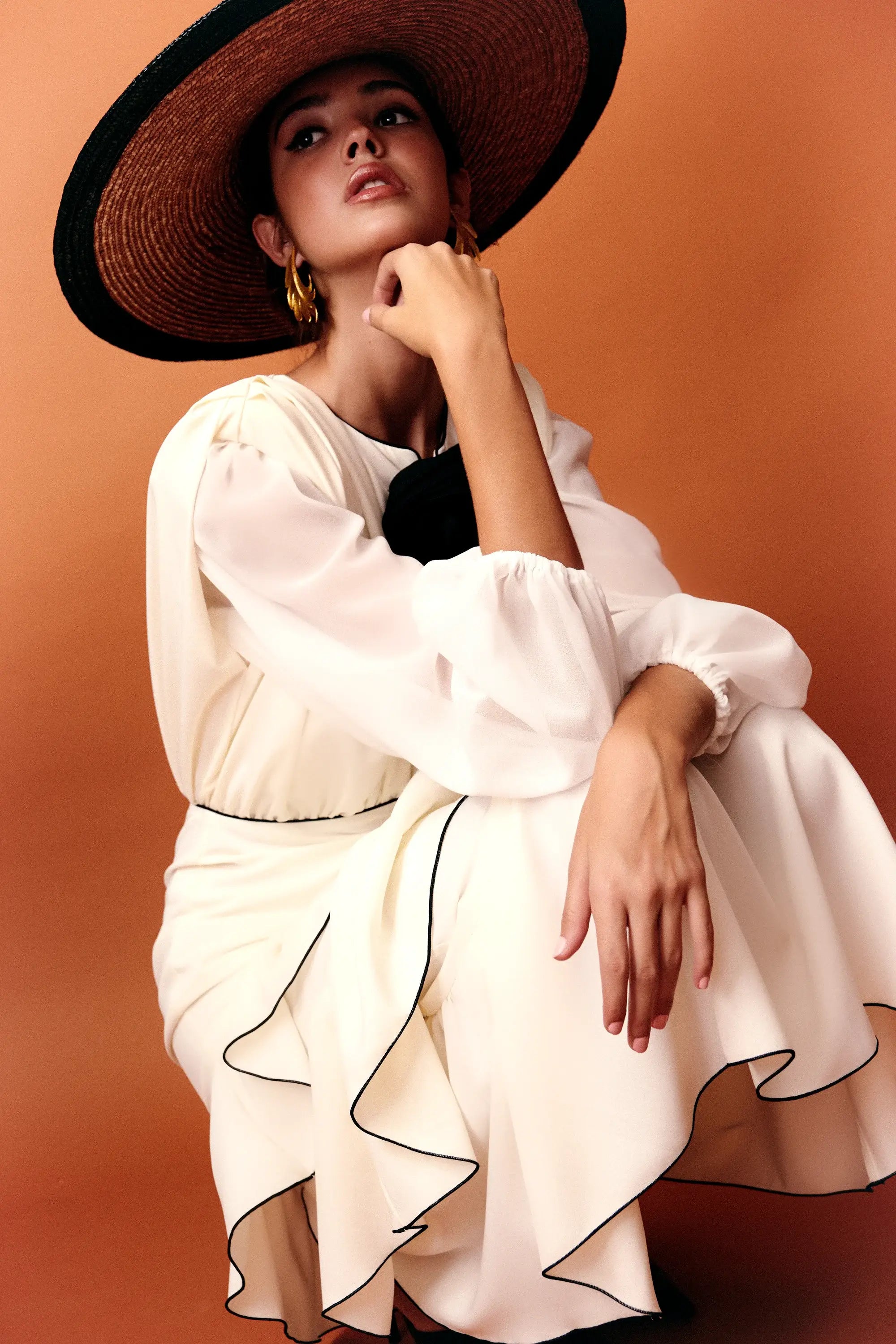 Vestido Alegría Beige Volantes